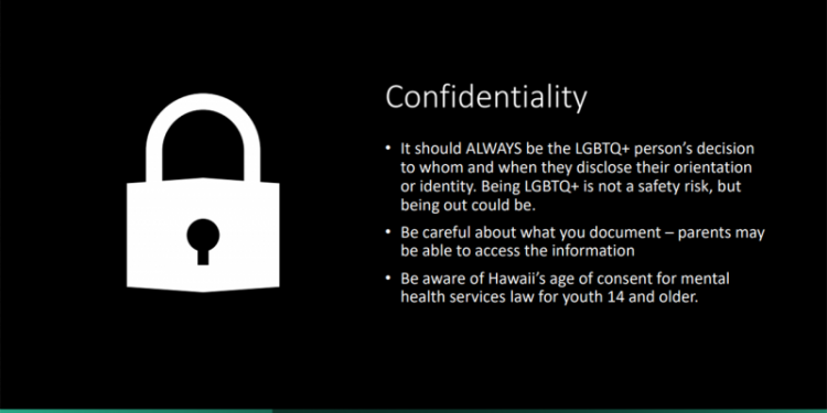 Hawaii Health Department trains future therapists to conceal conversations with LGBT youth from parents