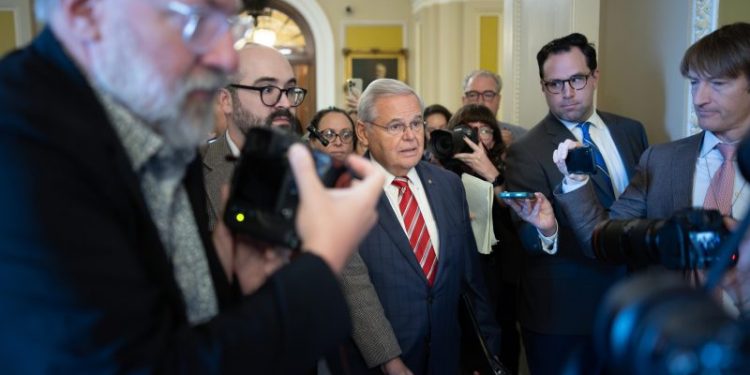 Menendez remains defiant after meeting with Senate Democrats