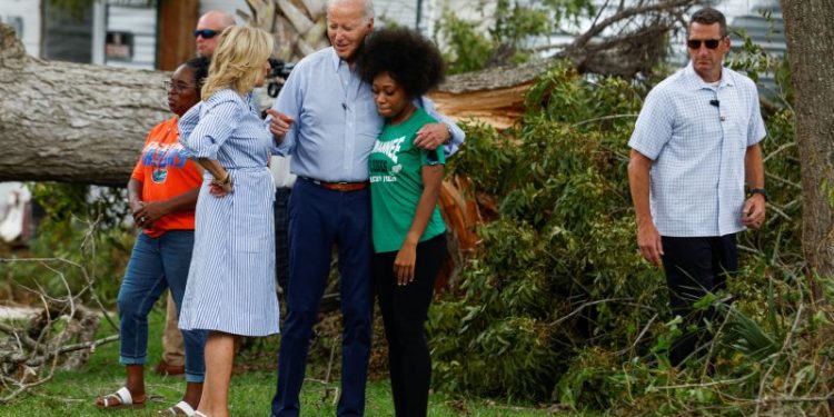 Biden surveys Hurricane Idalia’s damage in Florida, without DeSantis