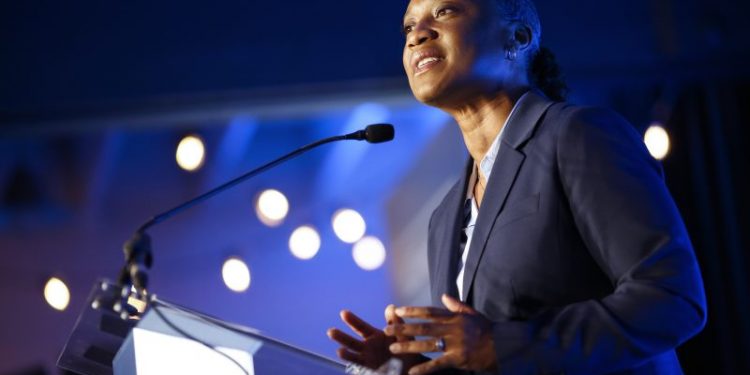 Newsom taps Emily’s List leader to fill Feinstein’s Senate seat