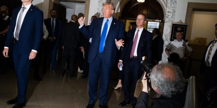 Trump takes his campaign to court in preview of upcoming criminal trials