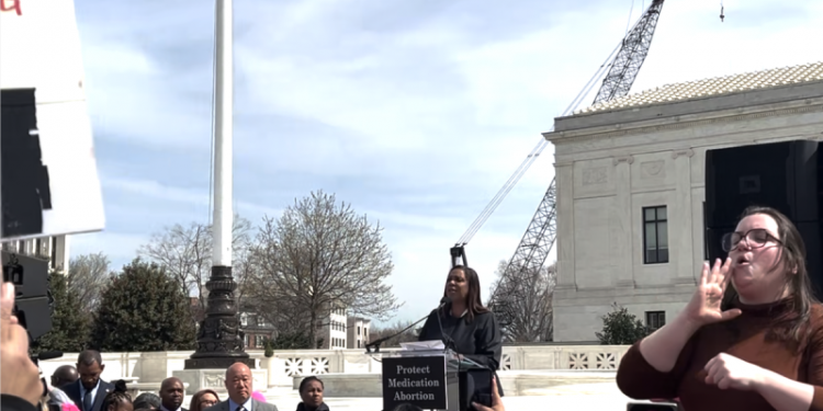 Letitia James rallies pro-choice crowd outside Supreme Court: ‘March to the polls’