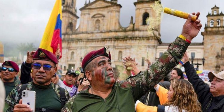 Tens of thousands of Colombians protest against leftist president’s agenda
