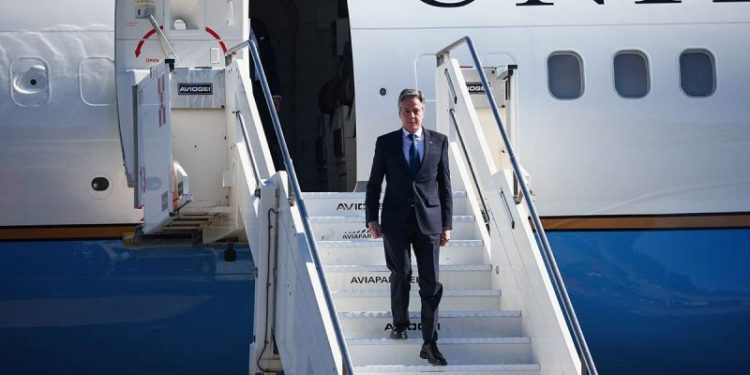 Blinken, US delegation drive from Paris to Brussels after his plane again suffers a ‘mechanical issue’