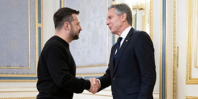 Russia’s military claims to have shot down 10 U.S.-supplied missiles over Crimea as Blinken visits Ukraine